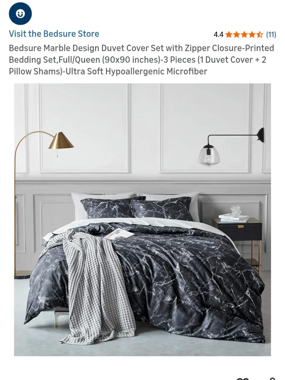 Bedsure Duvet Cover And Pillow Case 3 Piece Set.